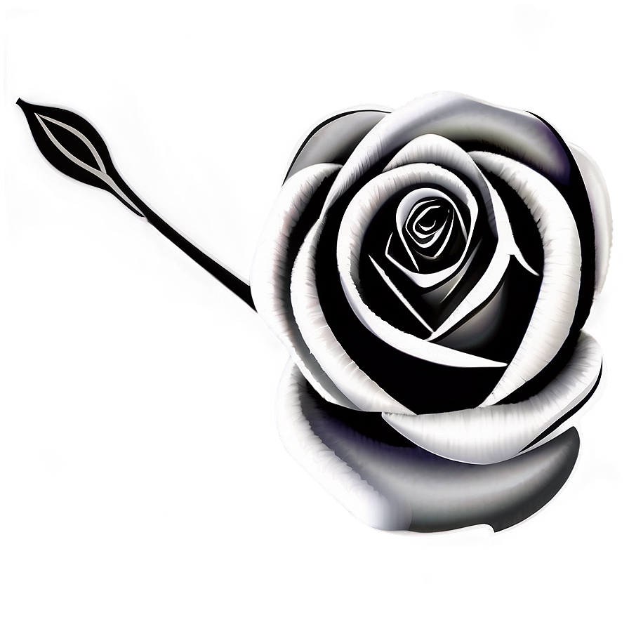 Contoured Rose Black And White Png 33 PNG