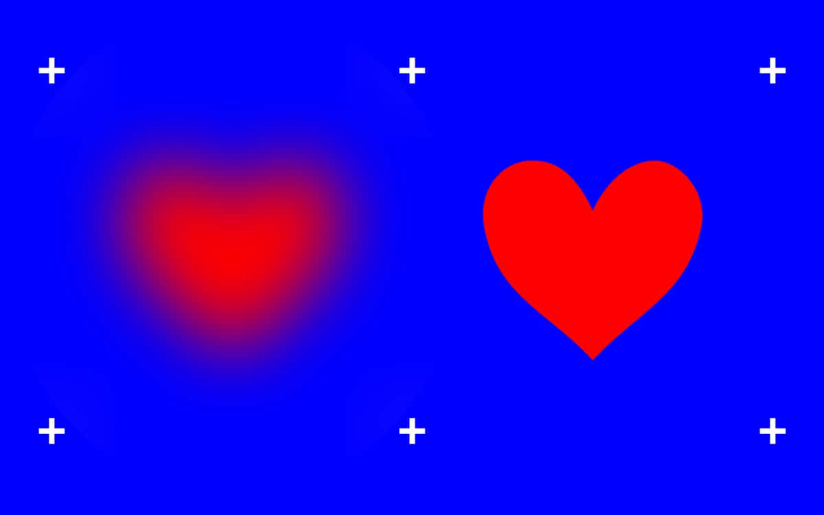 Contrast Hearts Blue Background Wallpaper