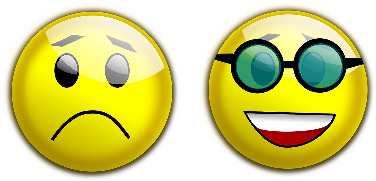 Contrasting Emoticons Sad Happy PNG