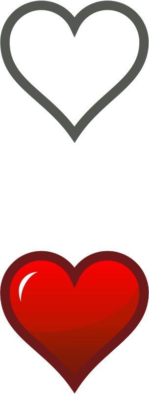 Contrasting Hearts Graphic PNG