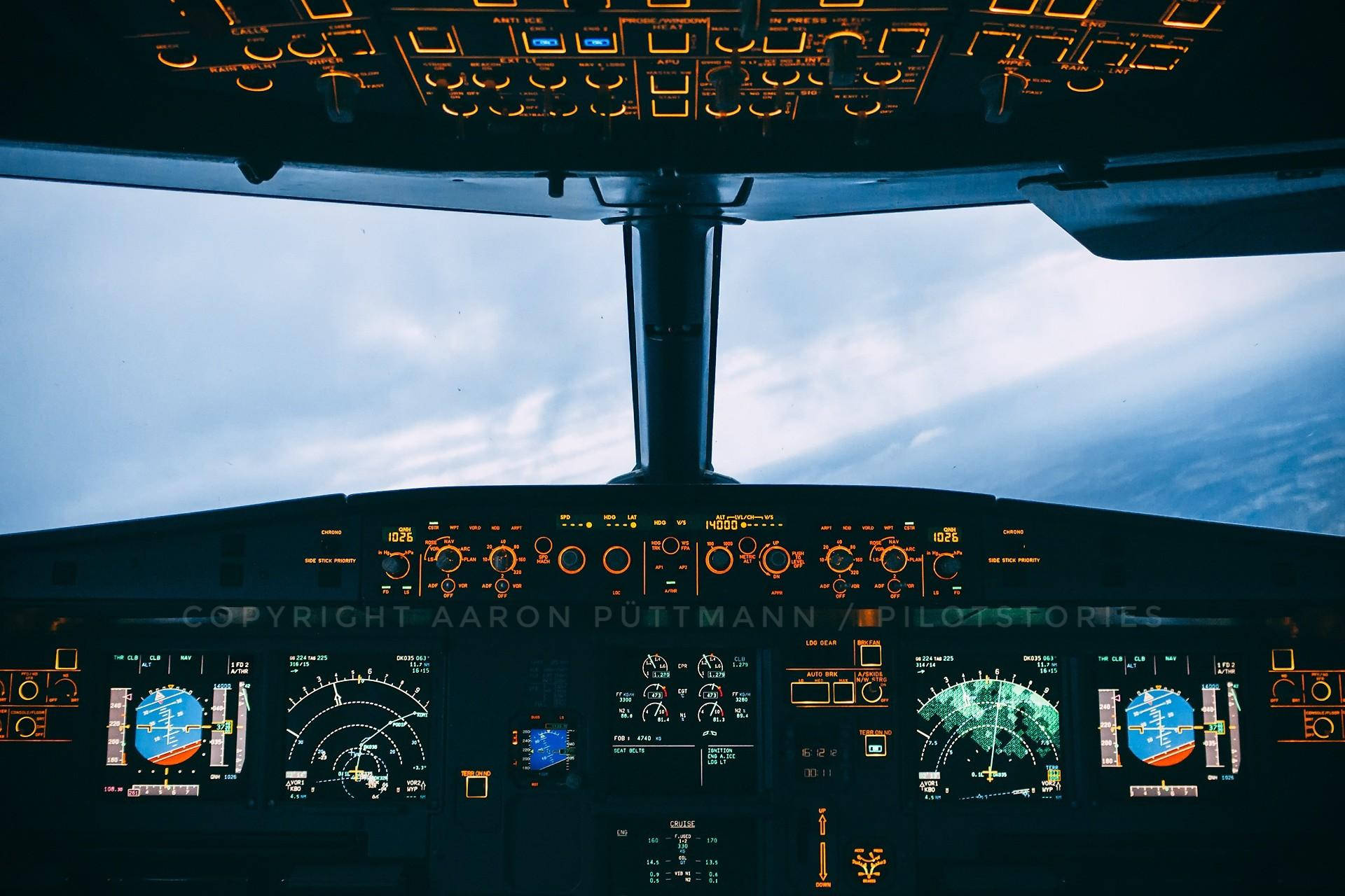 Control System Airplane 4K Wallpaper