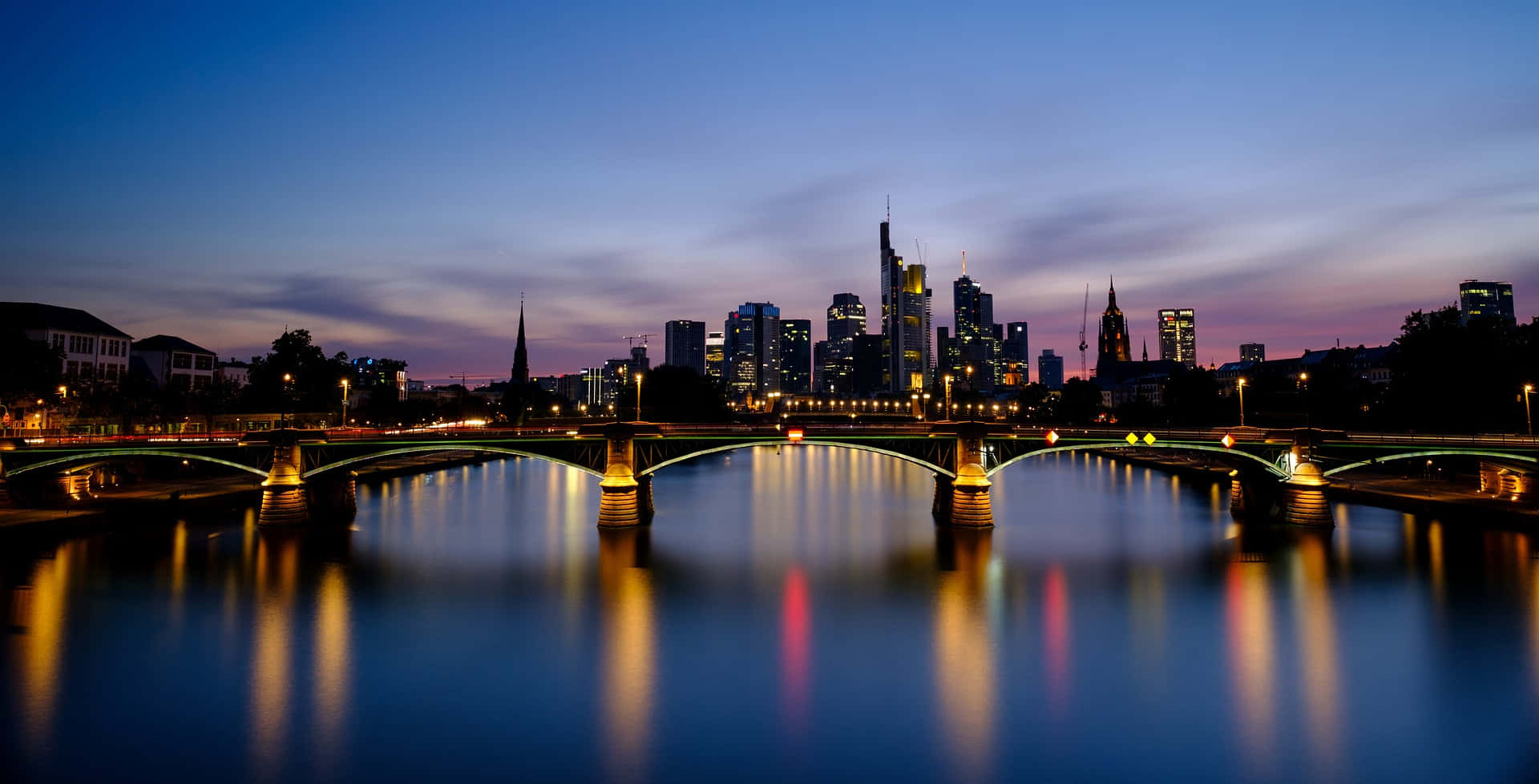 Controversial Frankfurt Night Bridge Wallpaper