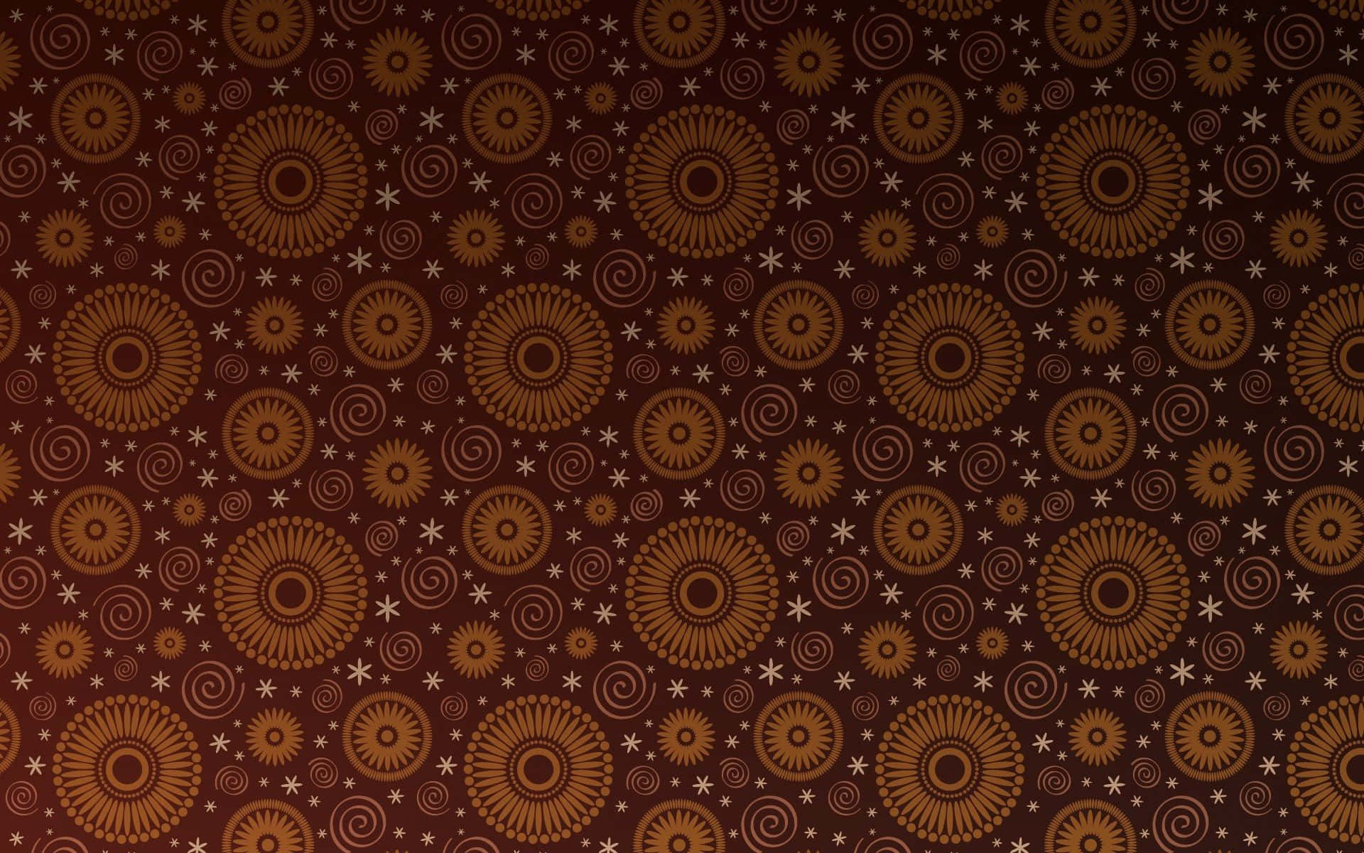 Caption: Conventional Symmetrical Circle Pattern On A Brown Wallpaper Wallpaper