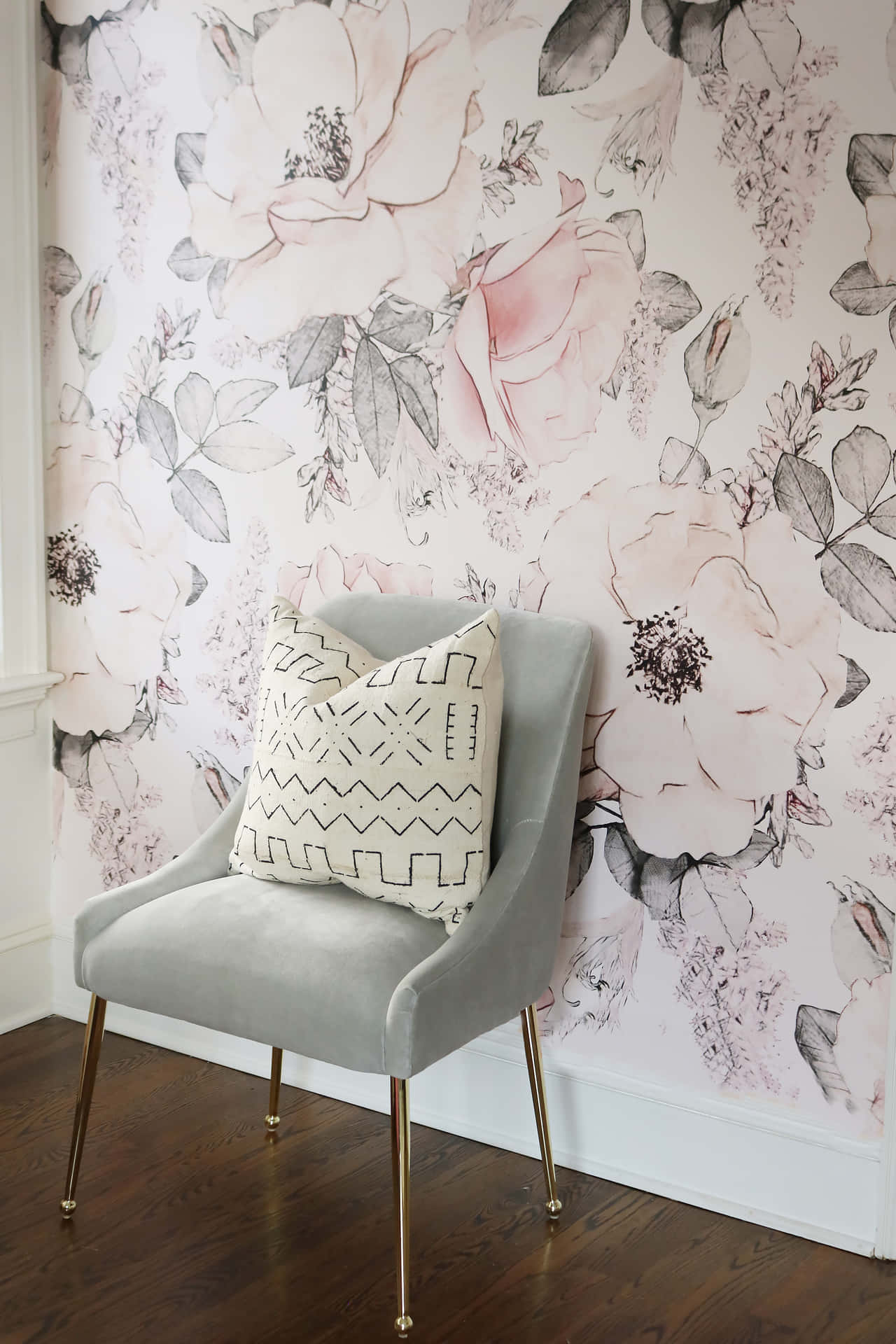 Classic Conventional Chair With Wall Art Wallpaper