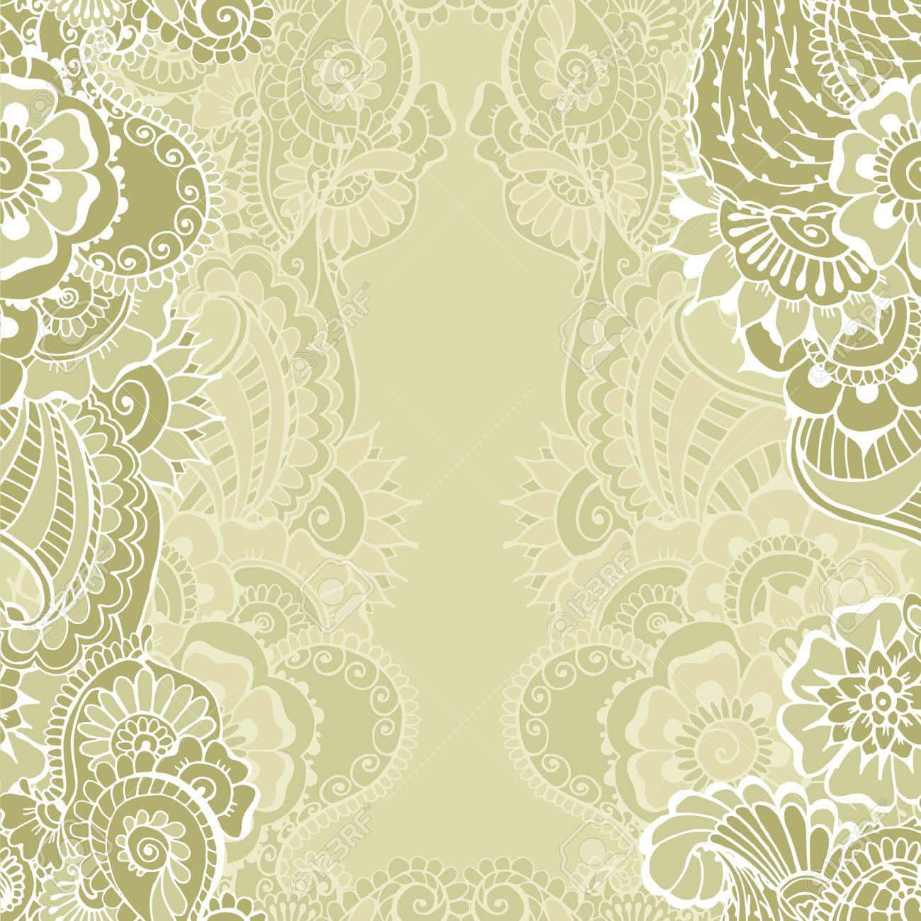 Conventional Floral Wall Art Design Wallpaper