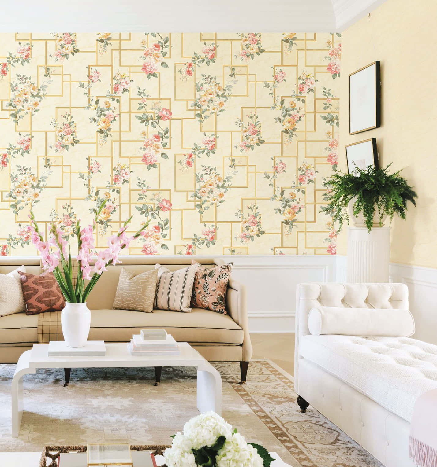 Conventional Living Room Design Wallpaper