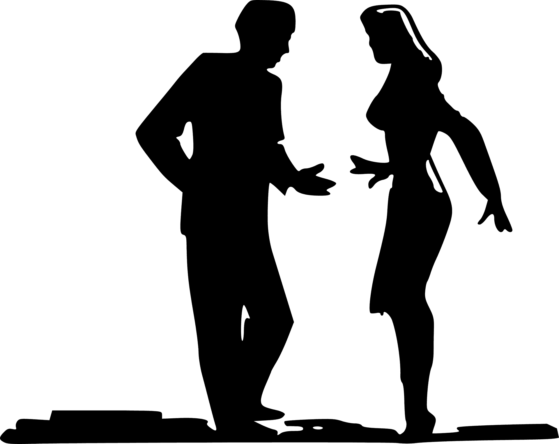 Conversation Silhouette Man Woman PNG