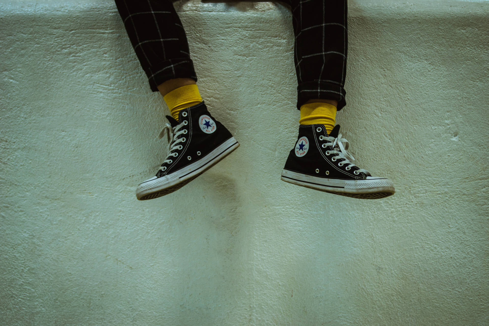 Converse And Yellow Socks Wallpaper
