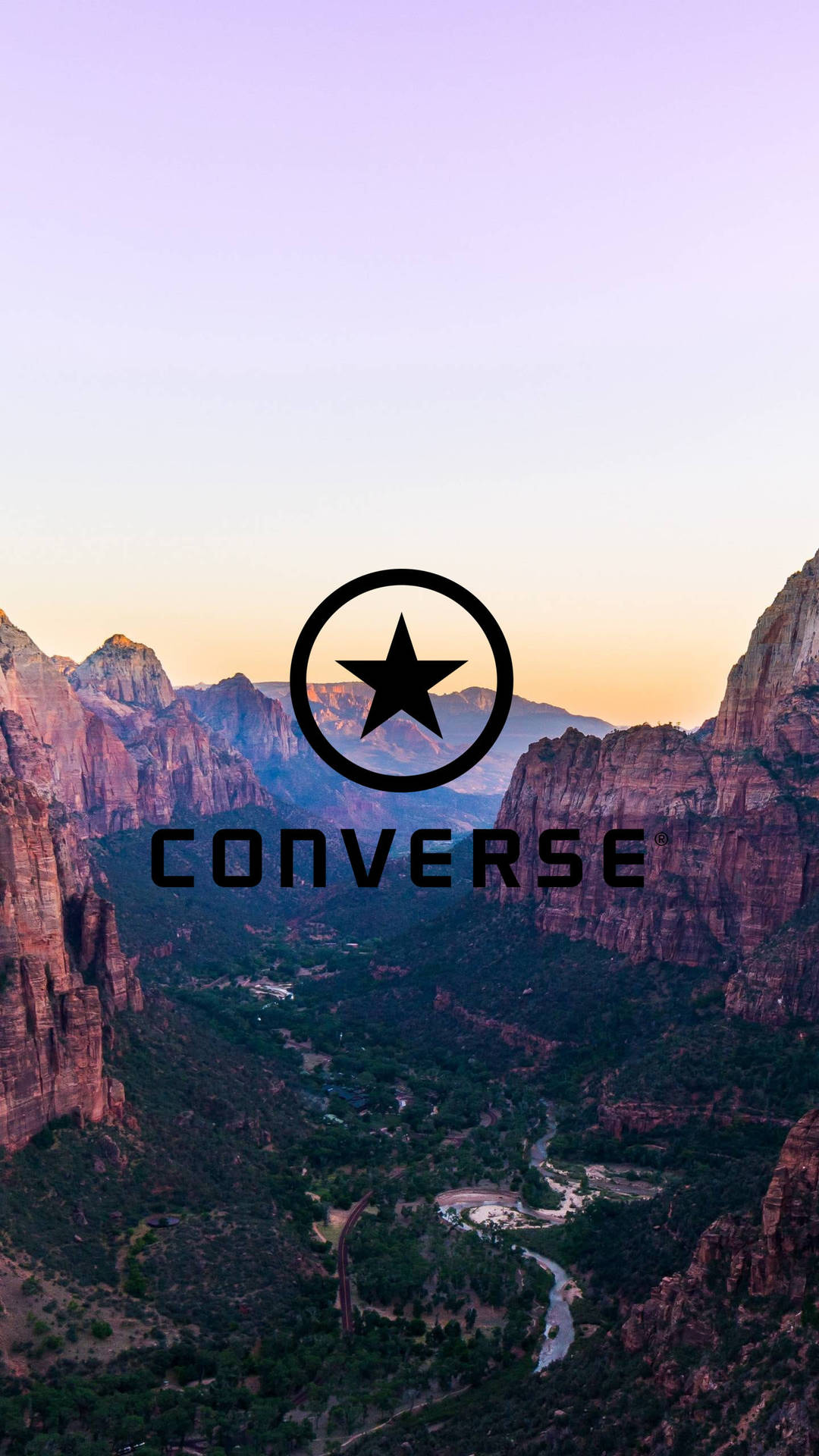 Logotipoda Converse Com Design De Canyon. Papel de Parede