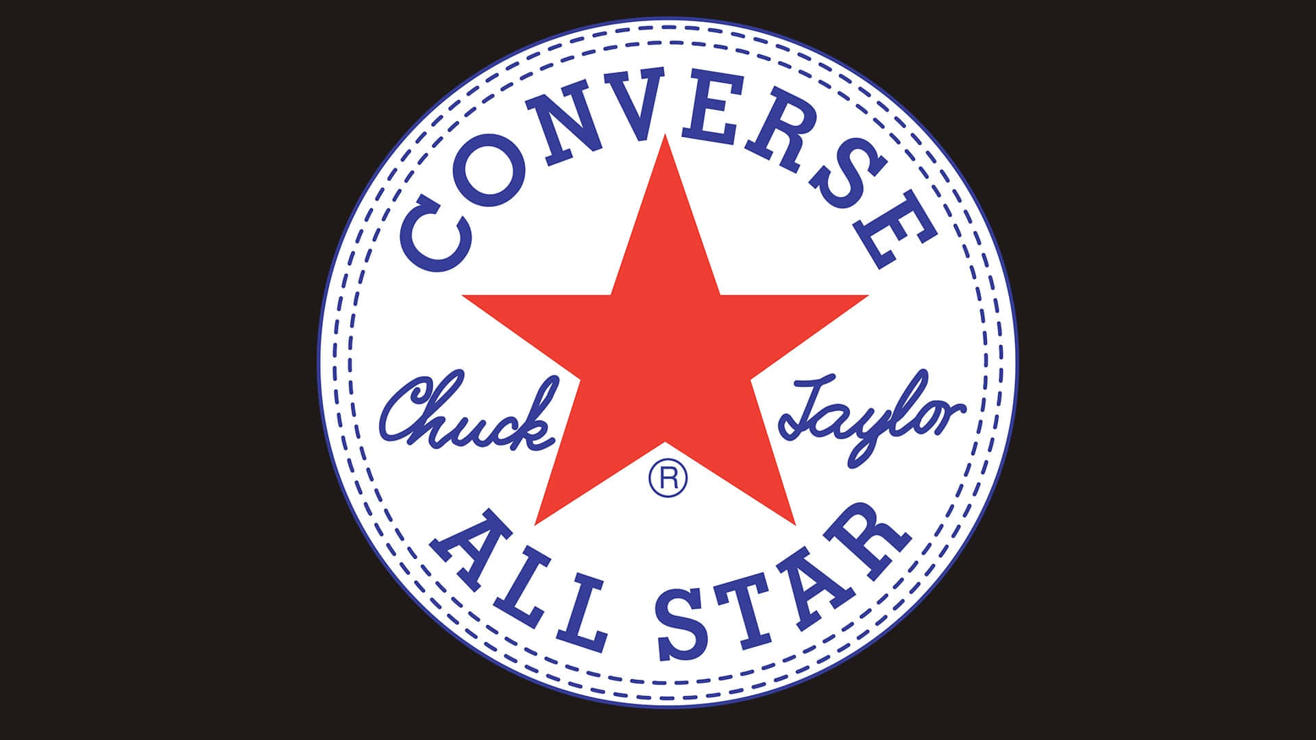 Download Converse Logo With Star On Black Background | Wallpapers.com