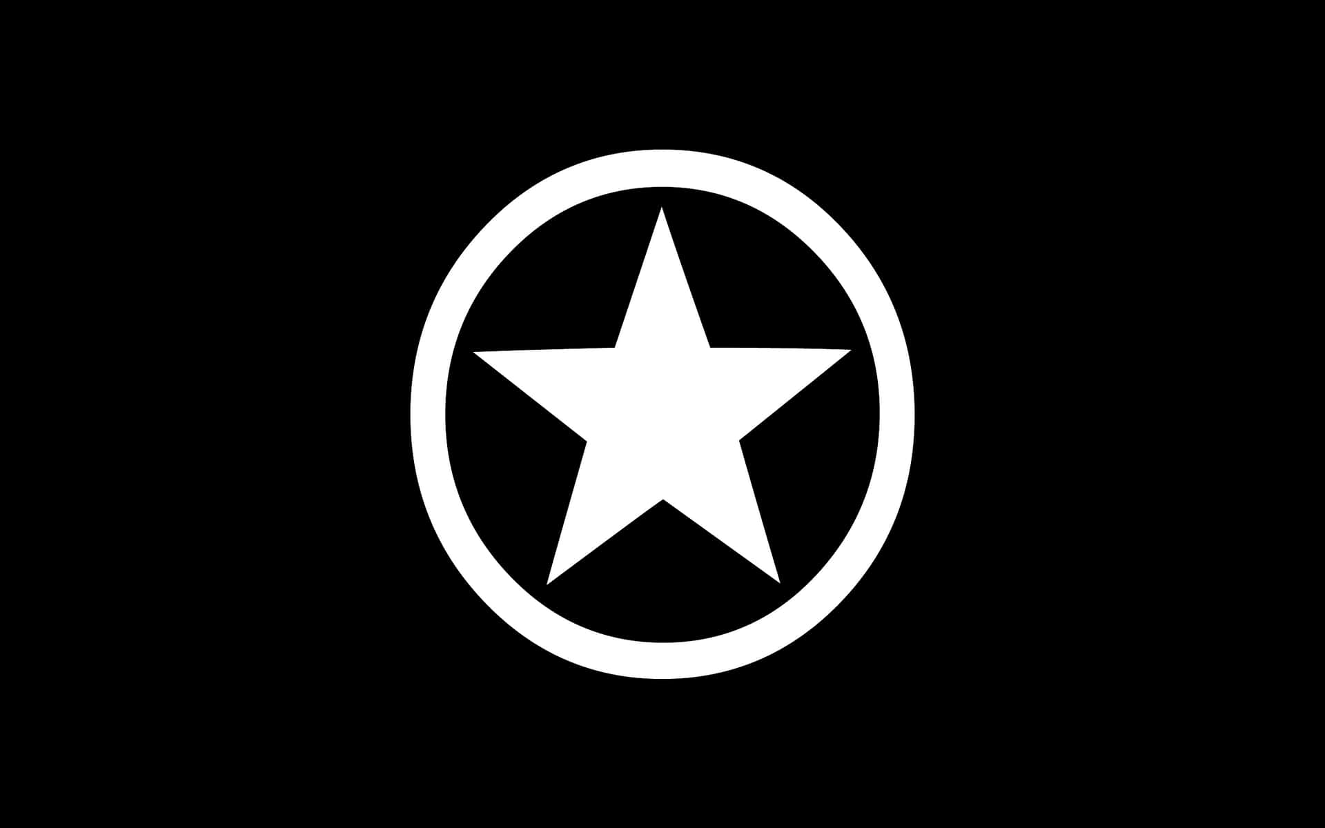 A White Star In A Black Circle
