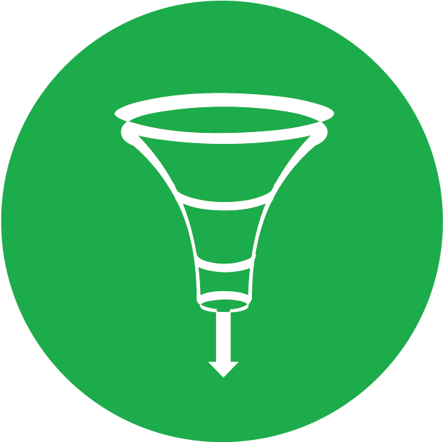 Conversion Funnel Icon Green Background PNG