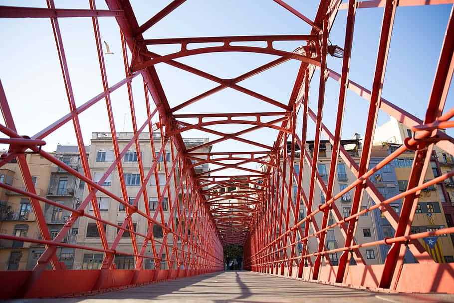 Convoluted Red Bridge Wallpaper