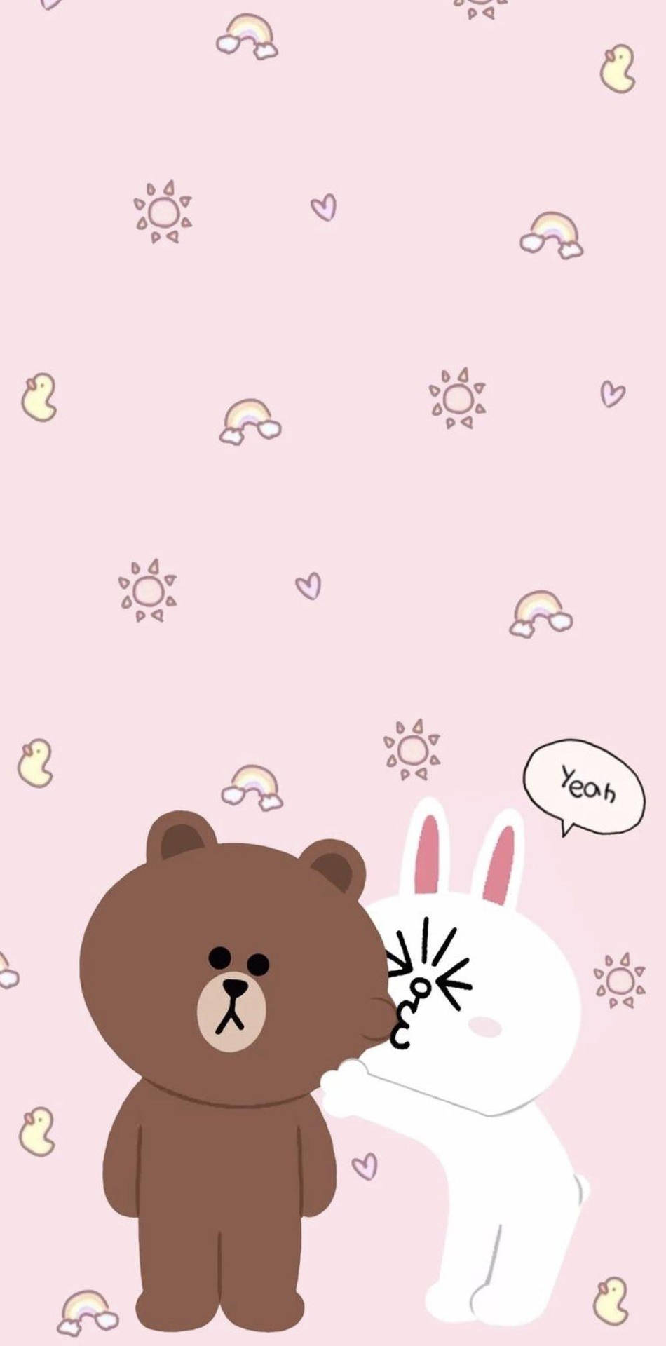 Cony And Brown Korean Bear Background