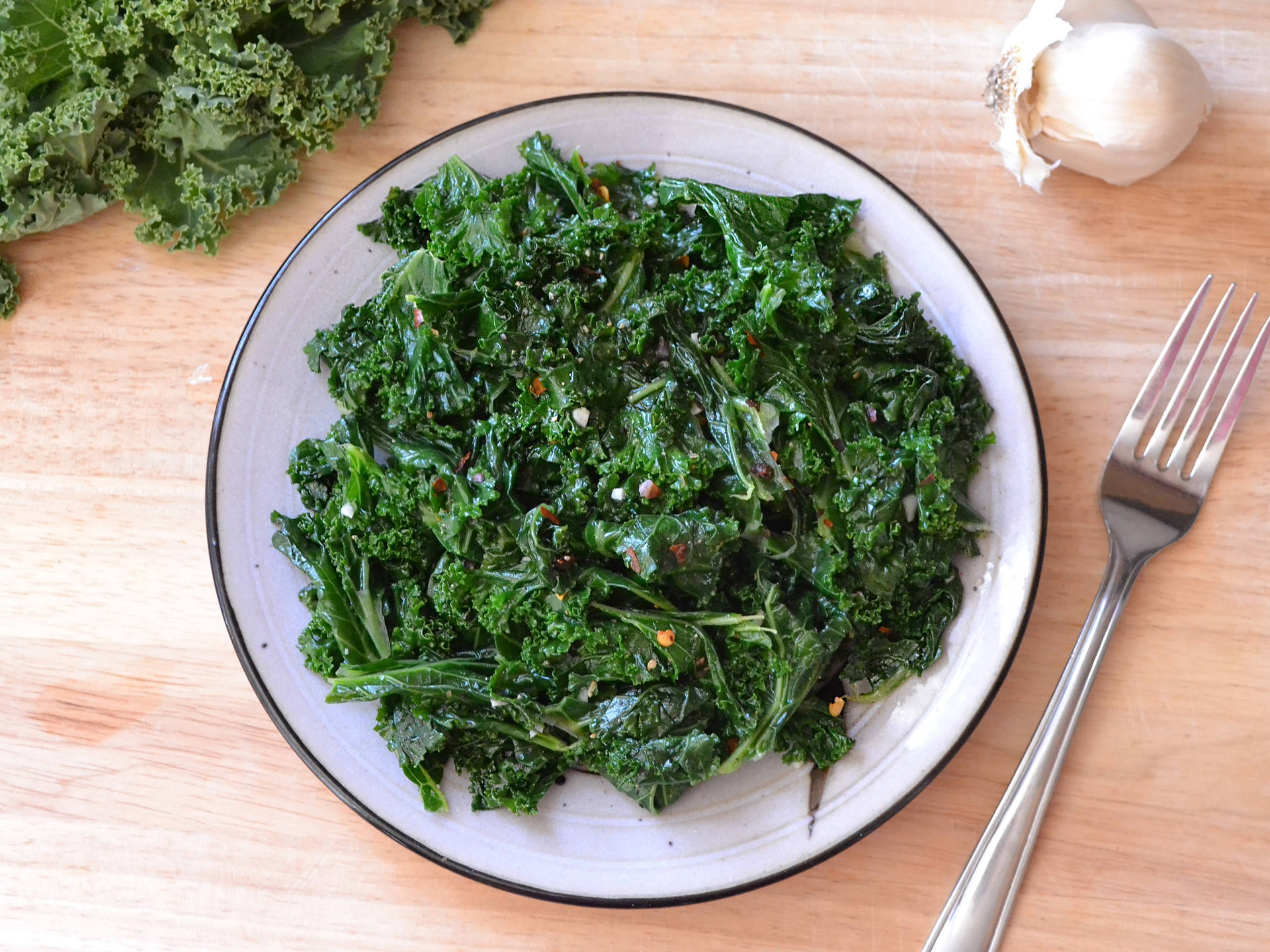 Cooked Kale Vegetable Wallpaper