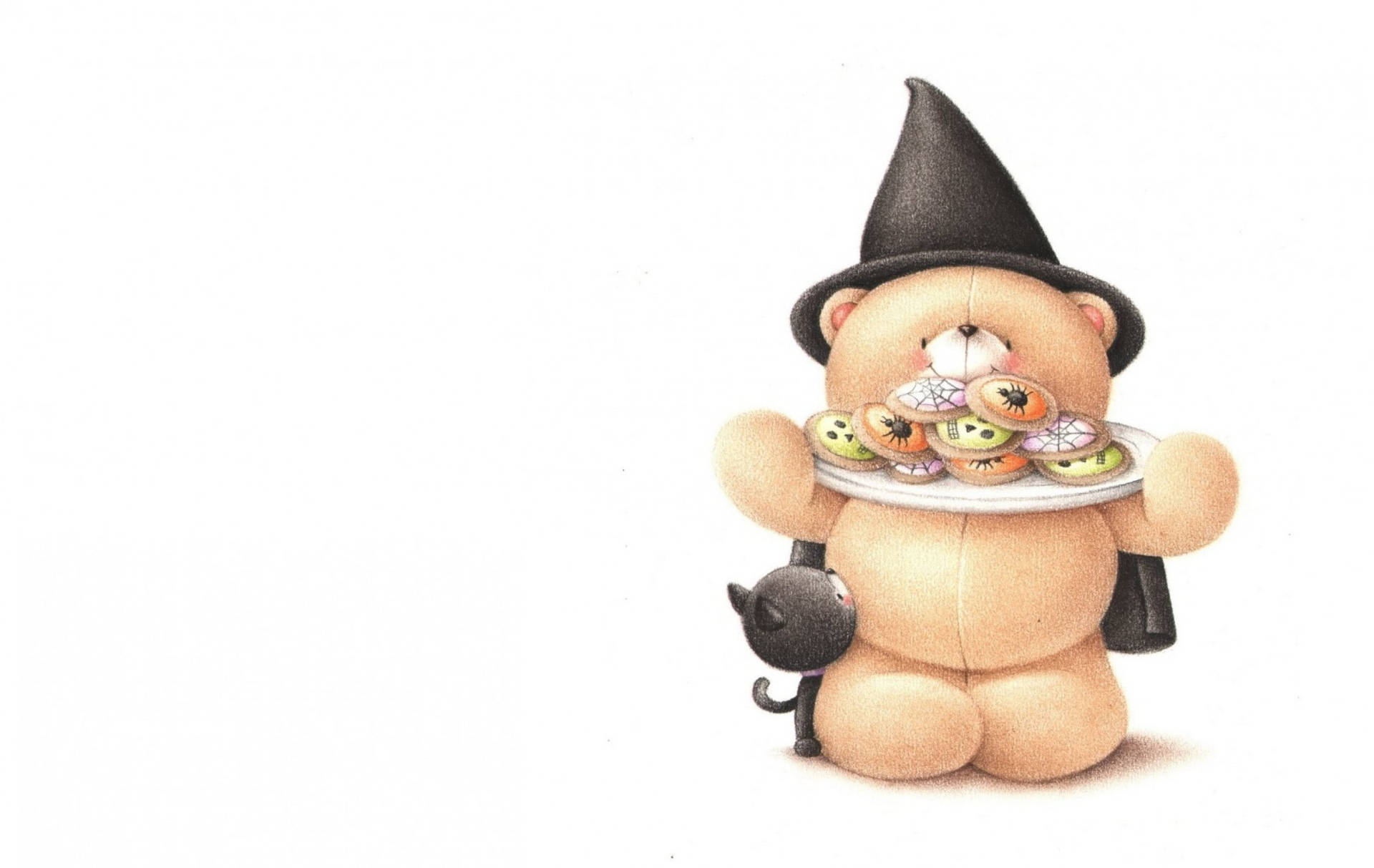 Cookie Bear Cute Halloween Desktop Wallpaper