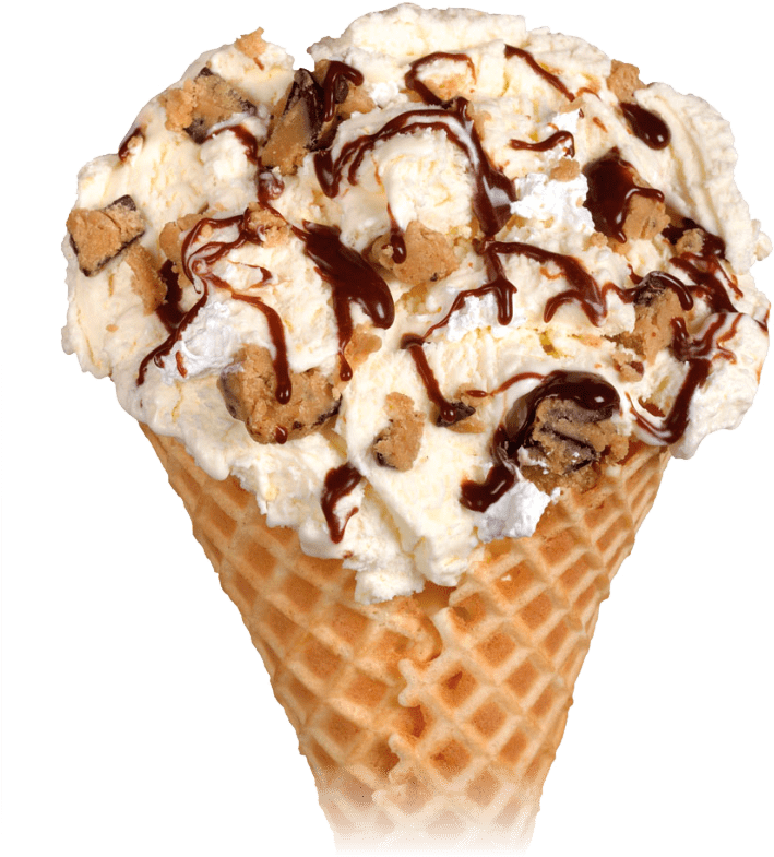 Cookie Dough Ice Cream Cone PNG