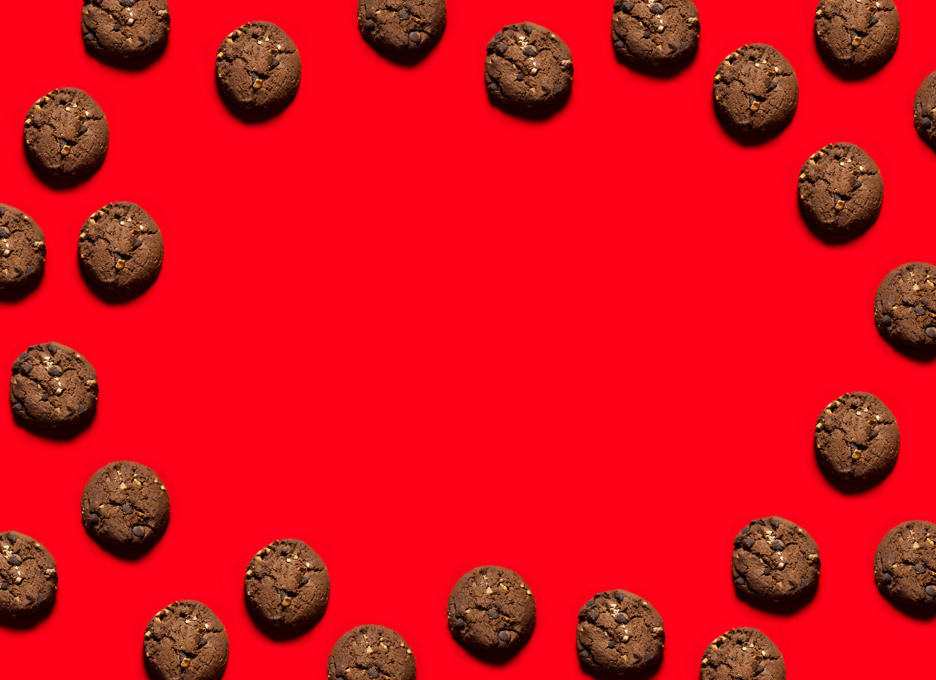 Cookie I Rød Baggrund Wallpaper