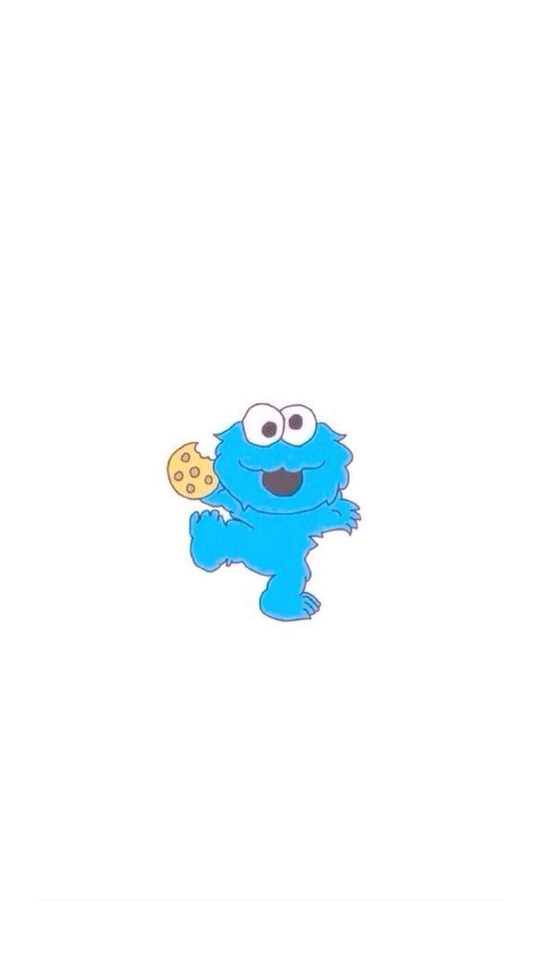 Delightful Cookie Monster enjoying a snack