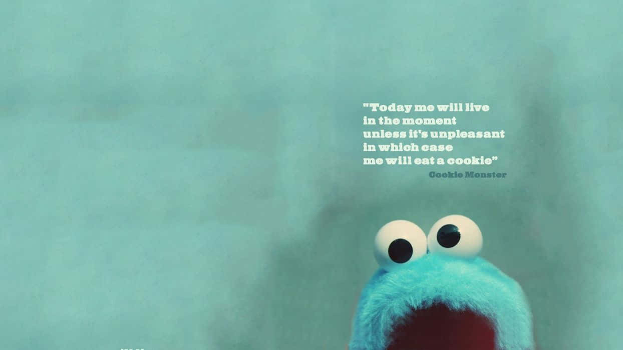Caption: Cookie Monster Enjoying His Treats