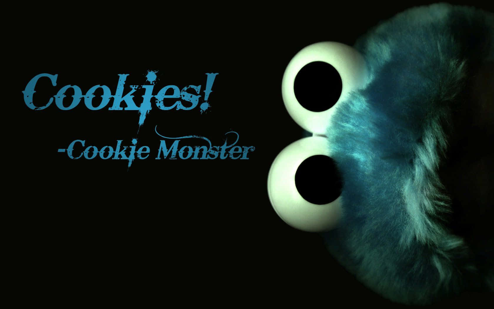 Cheerful Cookie Monster enjoying his favorite snack