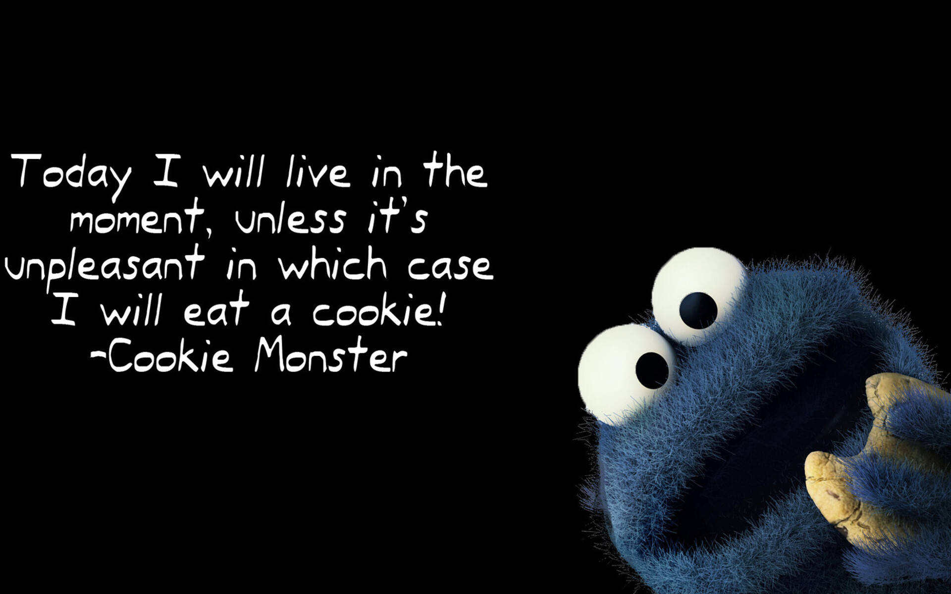 Cookie Monster Cookie Quote Wallpaper