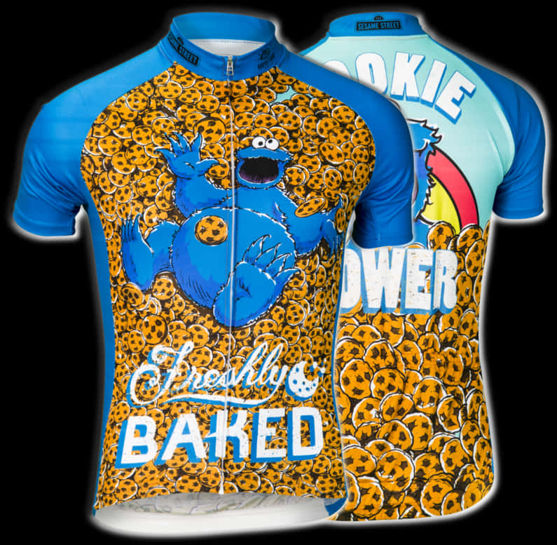 Cookie Monster Cycling Jersey Design PNG