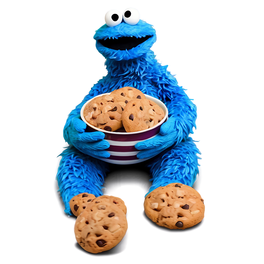 Download Cookie Monster Enjoying Cookies Png 05212024 | Wallpapers.com