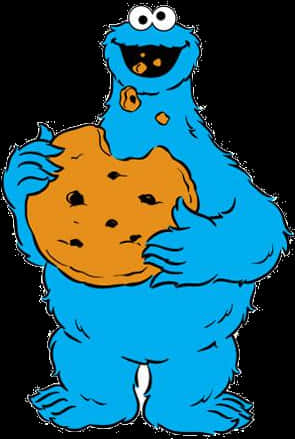 Cookie_ Monster_ Holding_ Cookie PNG