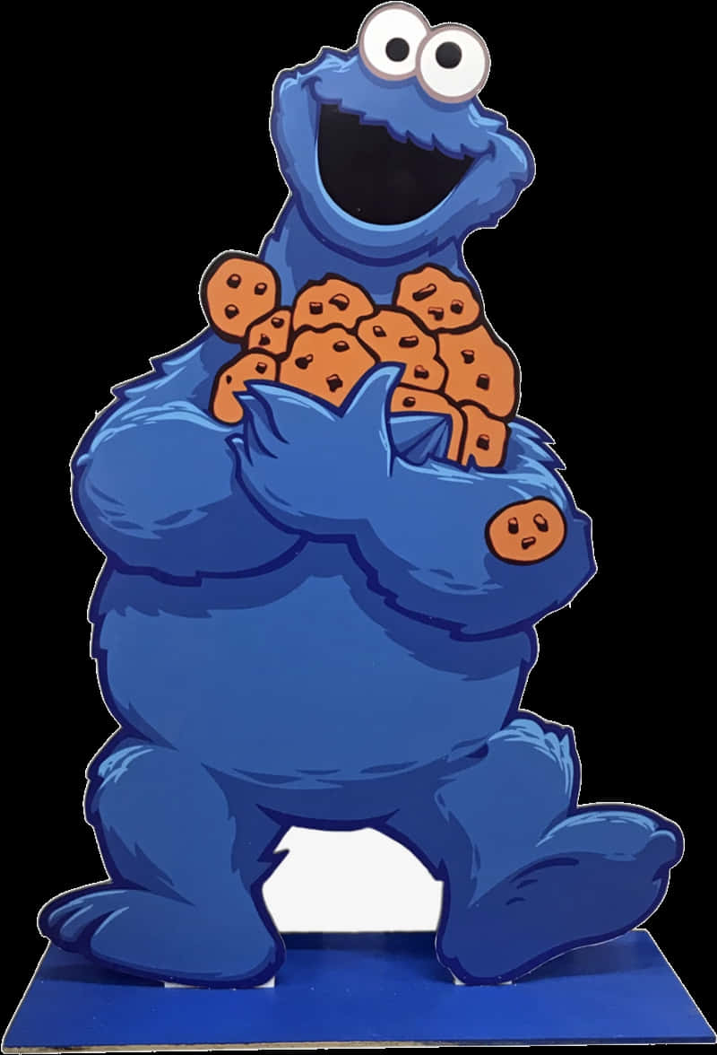 Download Cookie Monster Holding Cookies Cutout 