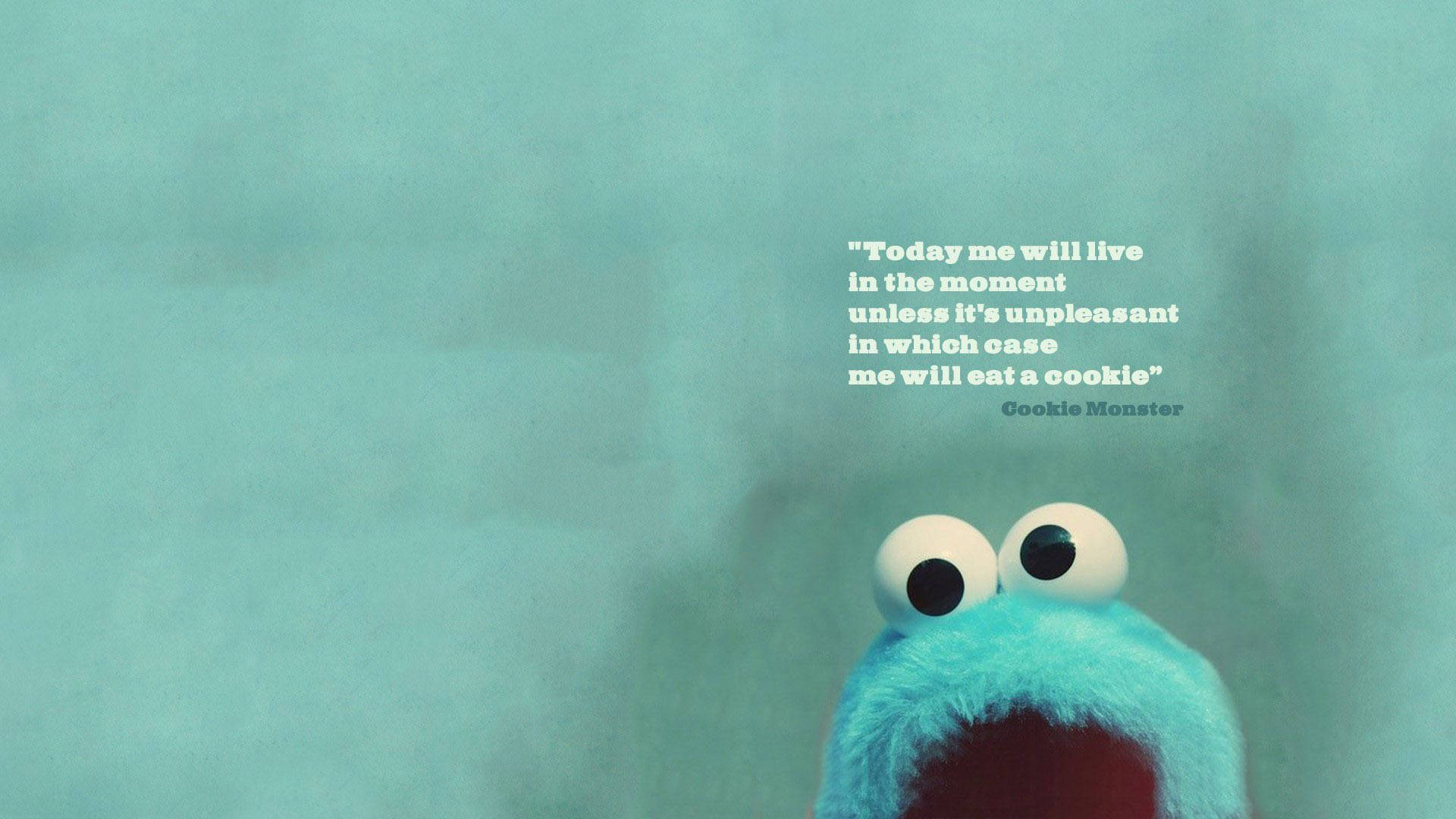 Cookie Monster Quotes Laptop Wallpaper