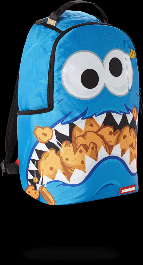 Cookie Monster Themed Backpack PNG