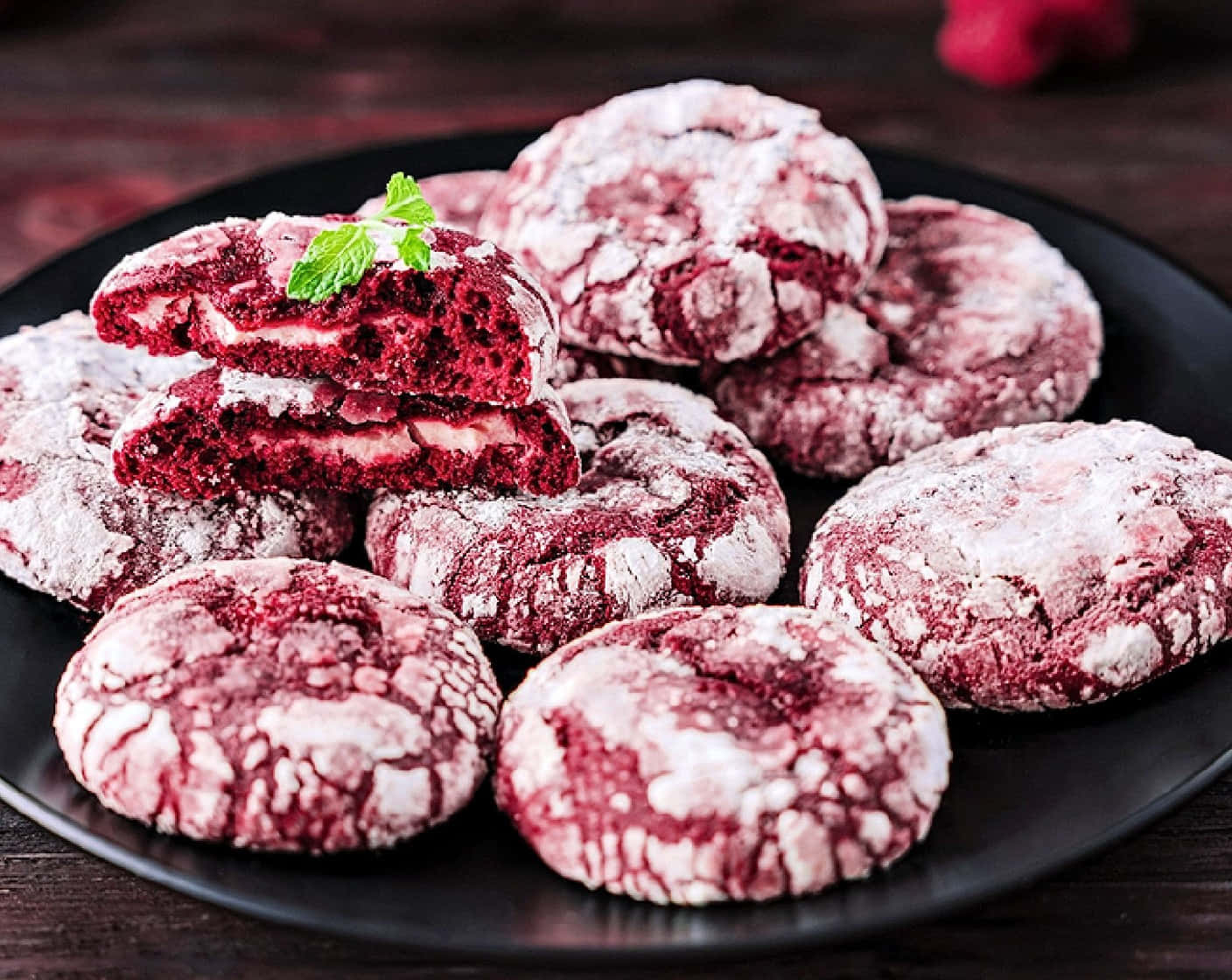 Raspberry Ruffled Cookies On A Plate