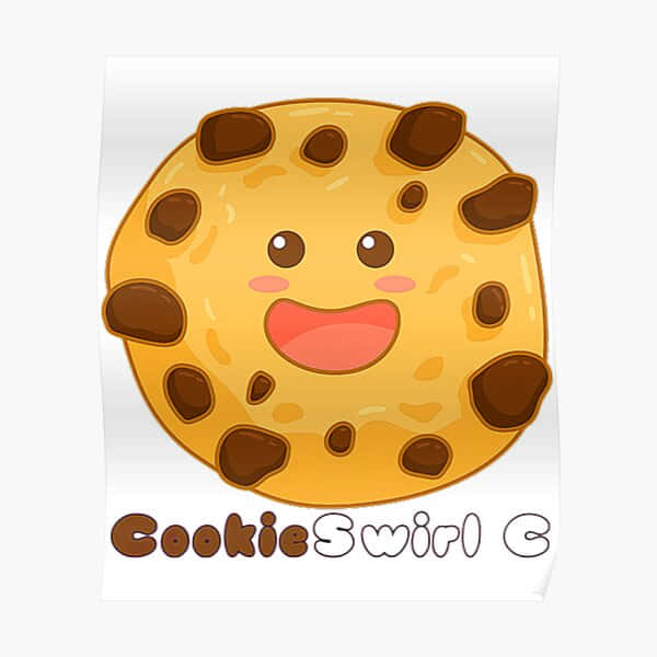 En cookie med ordene Cookie Swirl C-plakat. Wallpaper
