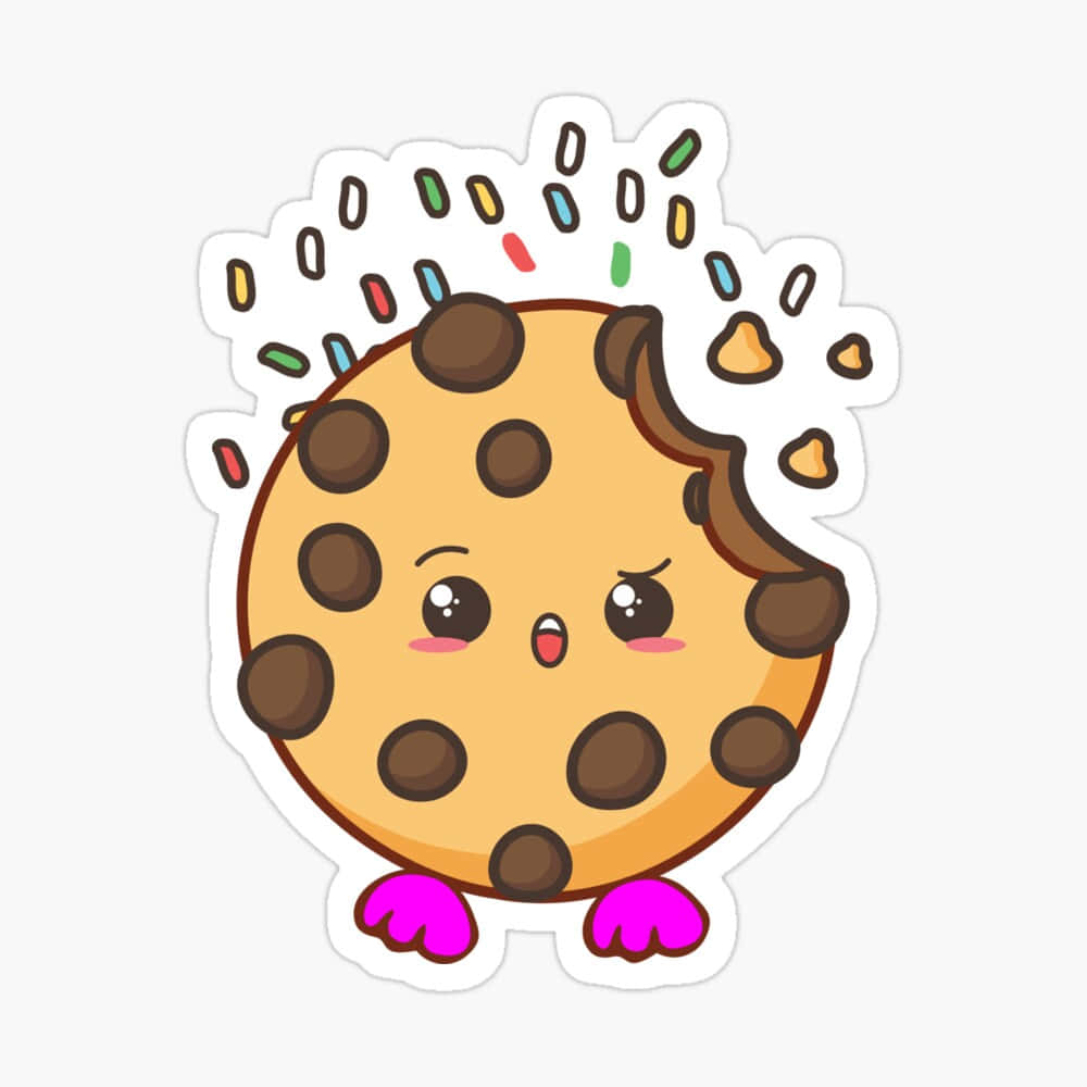 A Cute Cookie With Sprinkles Sticker Wallpaper