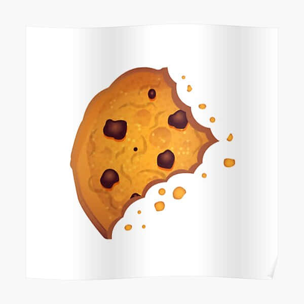 A Chocolate Chip Cookie With A Piece Missing Poster Wallpaper