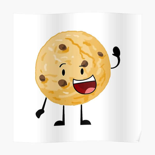 A Cartoon Cookie Character With A Smile And A Thumbs Up Poster Wallpaper