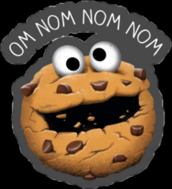 Cookie_ Monster_ Om_ Nom_ Nom_ Graphic PNG