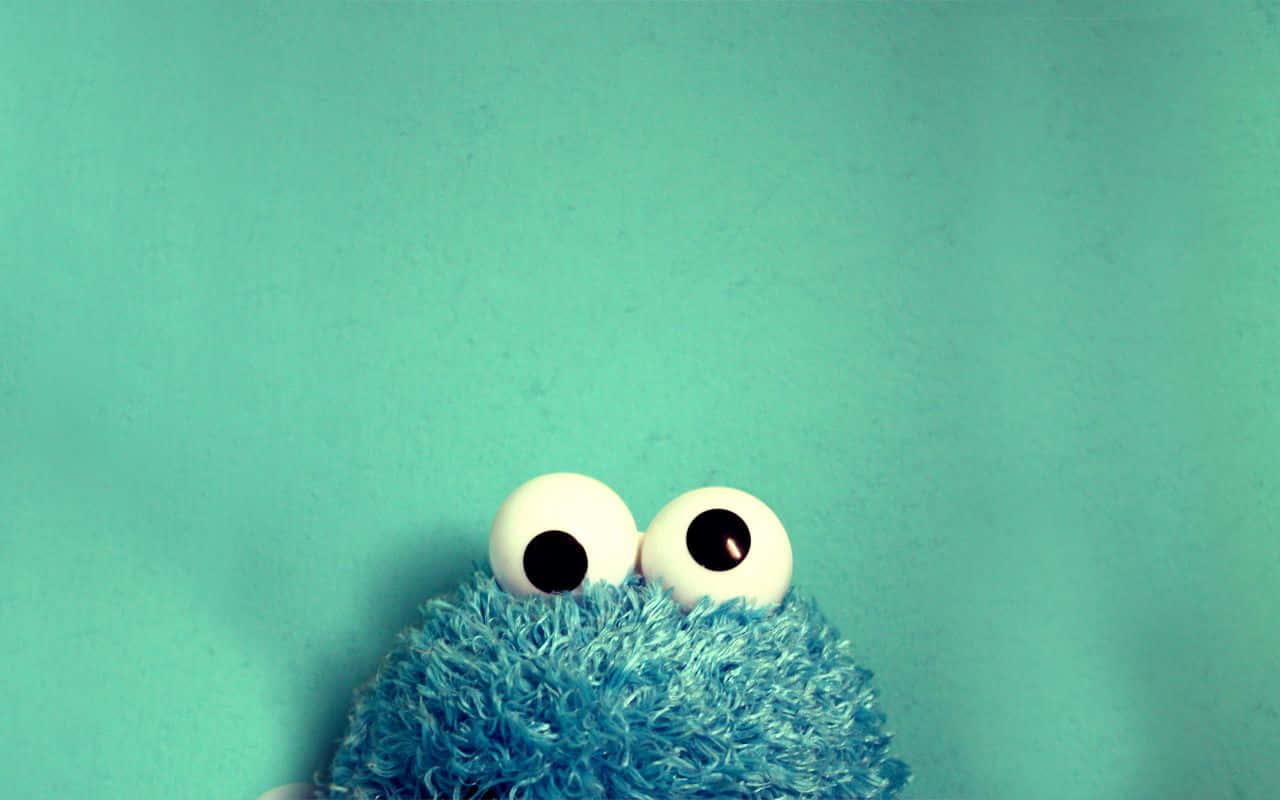 Cookiemonster Mentre Si Gusta Una Deliziosa Merenda.