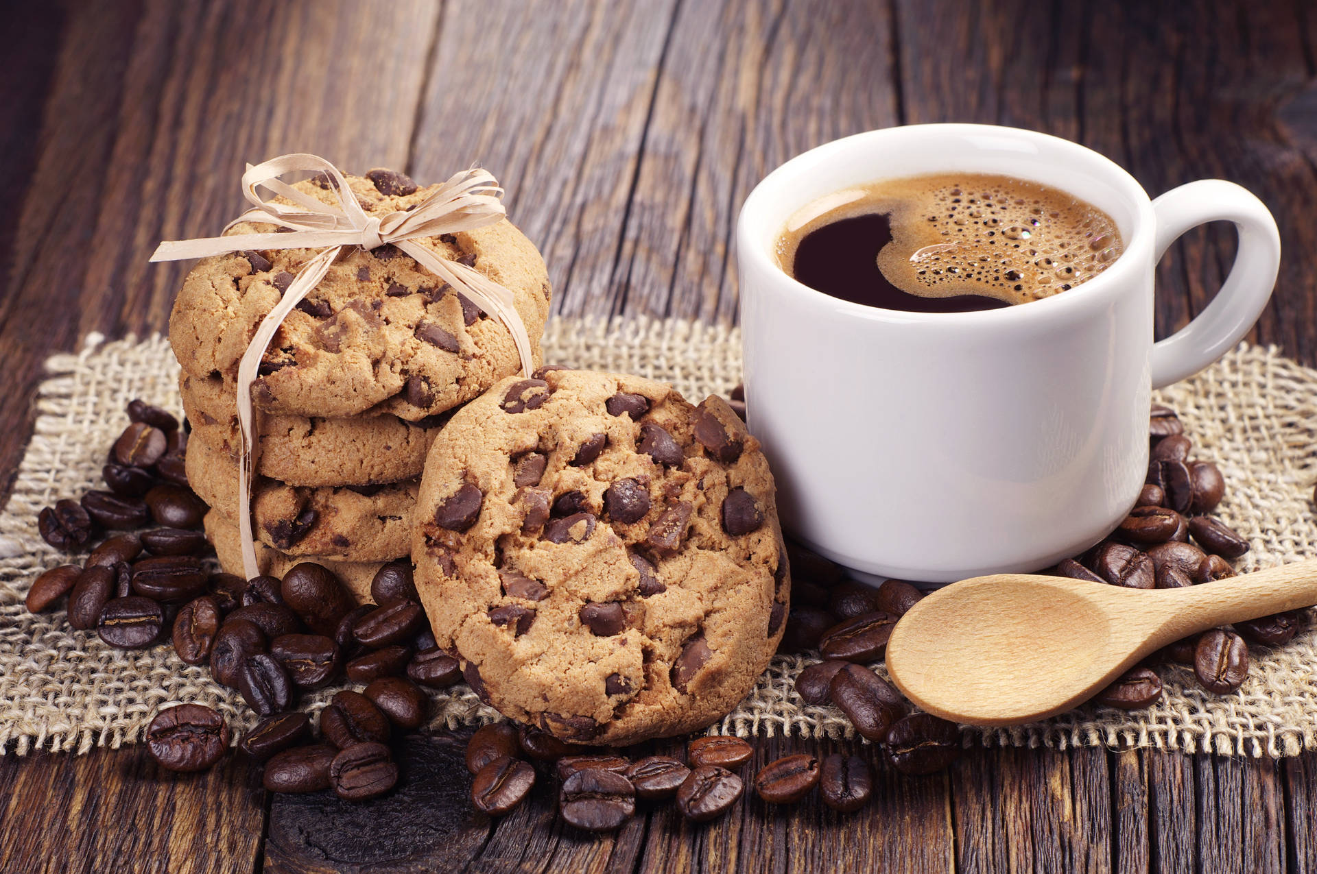 Cookies And Black Coffee Wallpaper