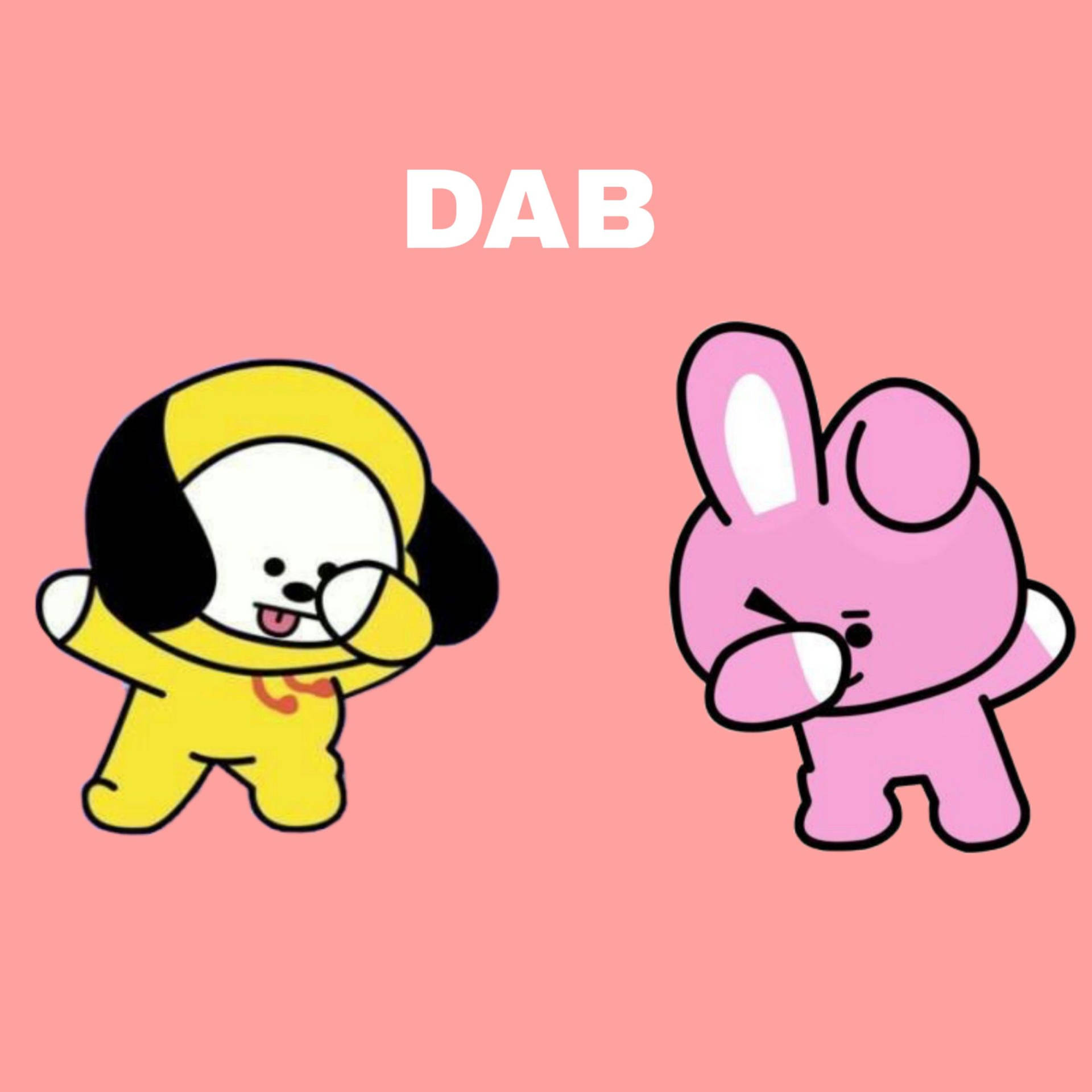 Cooky And Chimmy Bt21 Dab Wallpaper