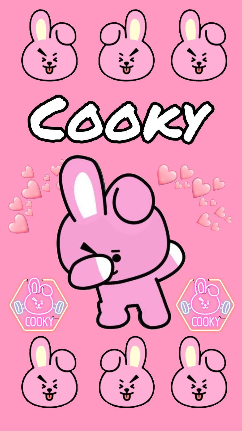 Adorable Cooky BT21 in a Dab Pose Wallpaper