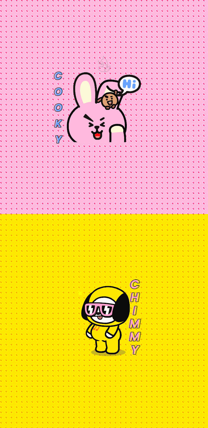 Download Cooky Bt21 With Chimmy Wallpaper | Wallpapers.Com