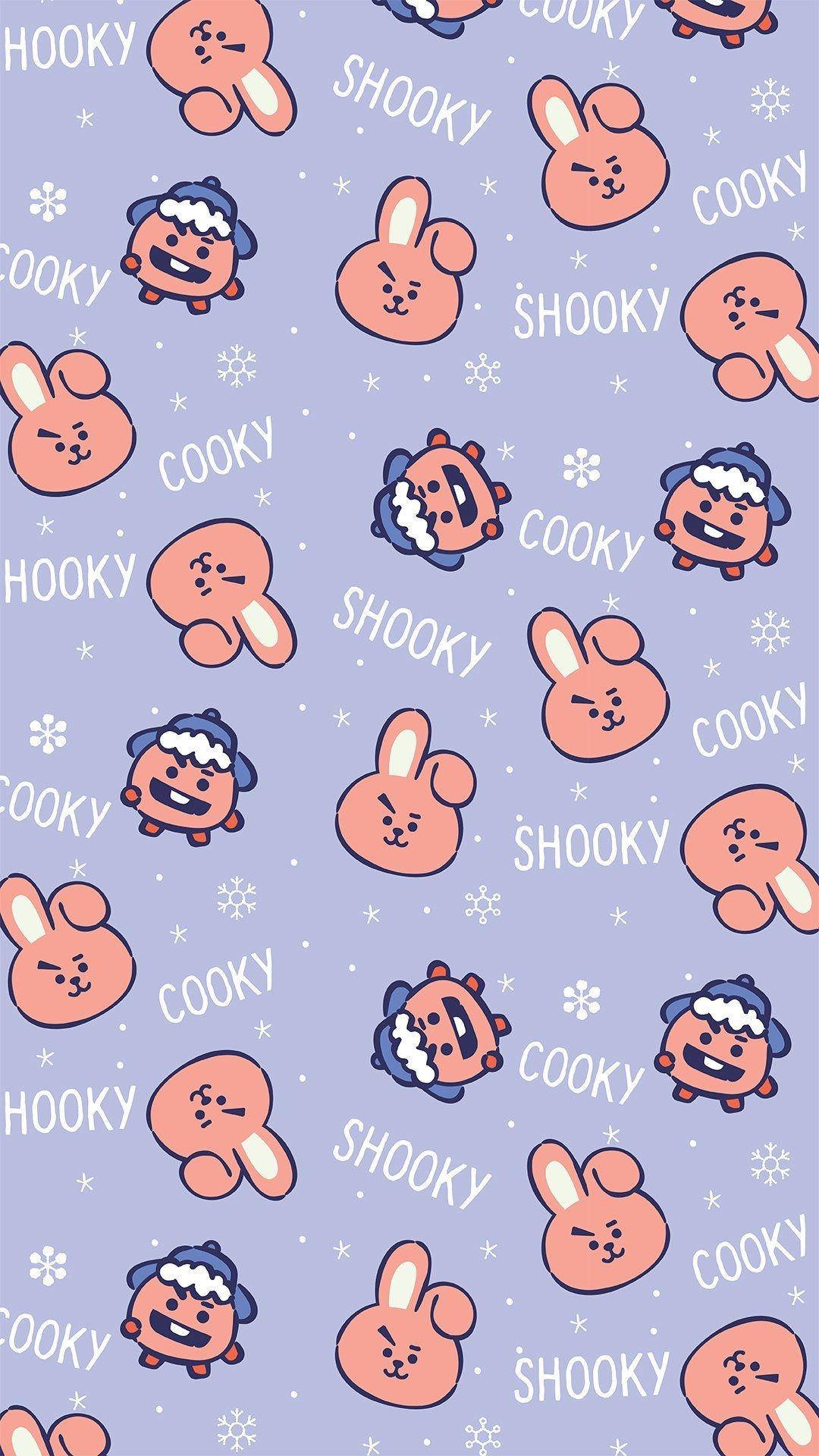 Cooky Bt21 With Shooky Poster Wallpaper