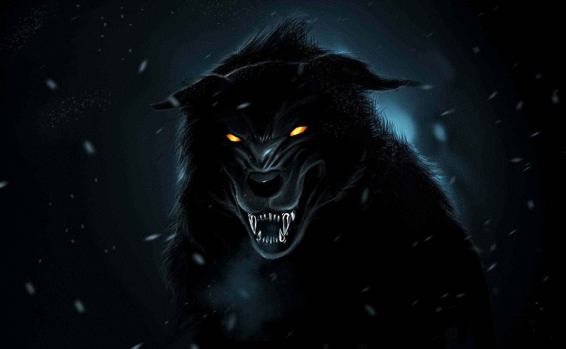 Majestic 3D Ghost Wolf in a Mysterious Dark Setting Wallpaper