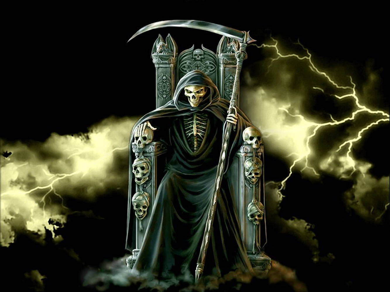 Cool 3d Ghost In Death Throne Wallpaper