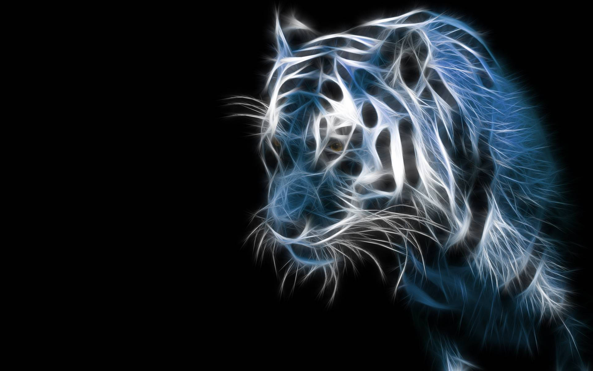 Cool 3d Ghost Neon Tiger Wallpaper