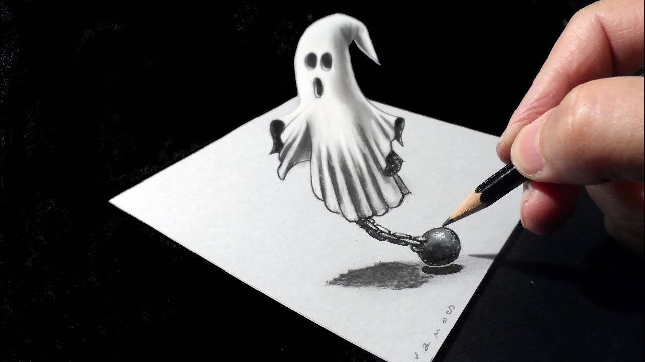 Cool 3d Ghost Prisoner Drawing Wallpaper