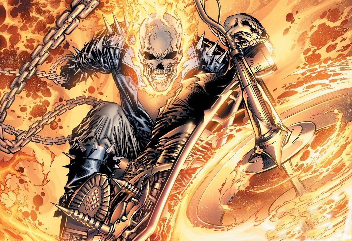 Cool 3d Ghost Rider On Fire Wallpaper