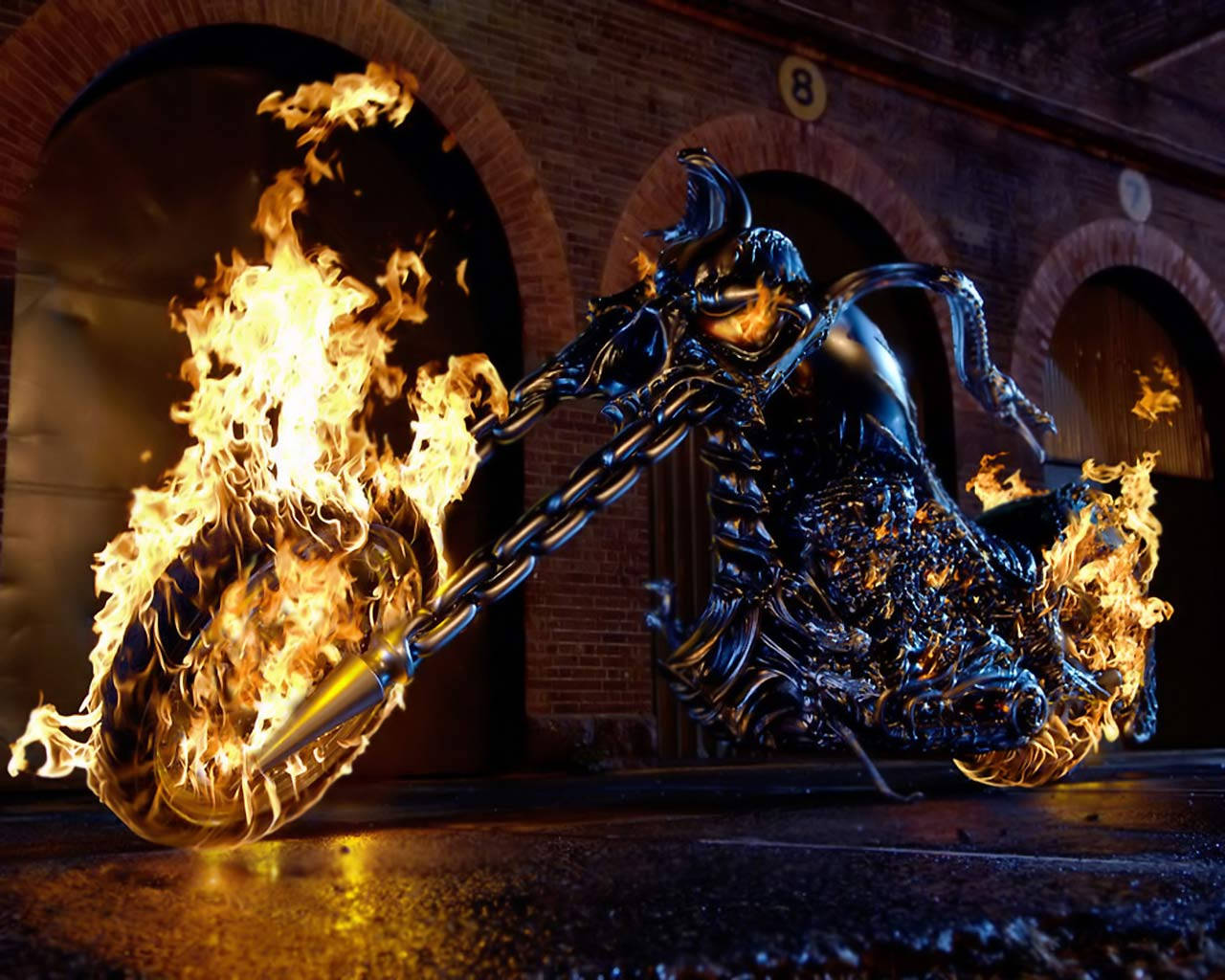 Cool 3d Ghost Rider's Motor Background
